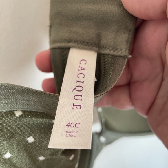 Cacique Intuition Plunge Bra Olive Size 40C - Picture 6 of 6